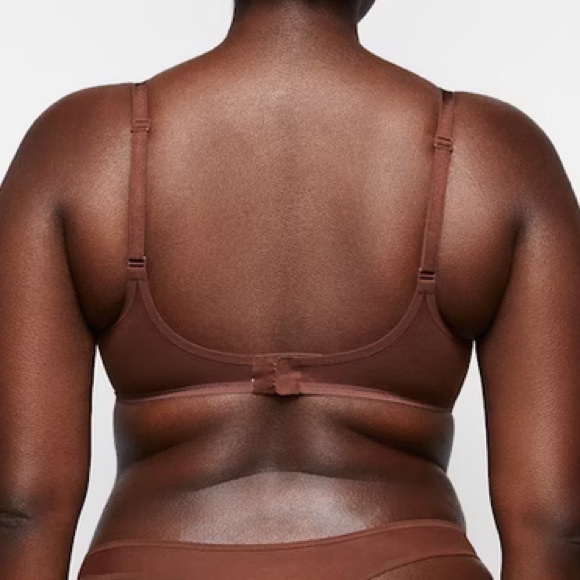 NEW SKIMS Ultra Fine Mesh Scoop Bra Underwire, Brown Mahogany Size 42A Ultrafine - Picture 5 of 14